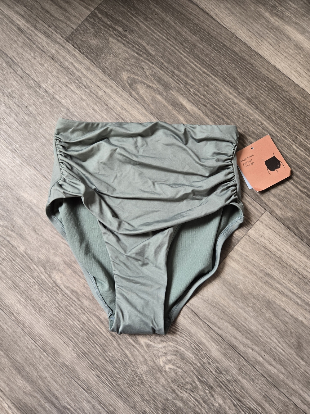 Shade Shore High-Waisted Bikini Bottoms in Sage Green Womans Size XS